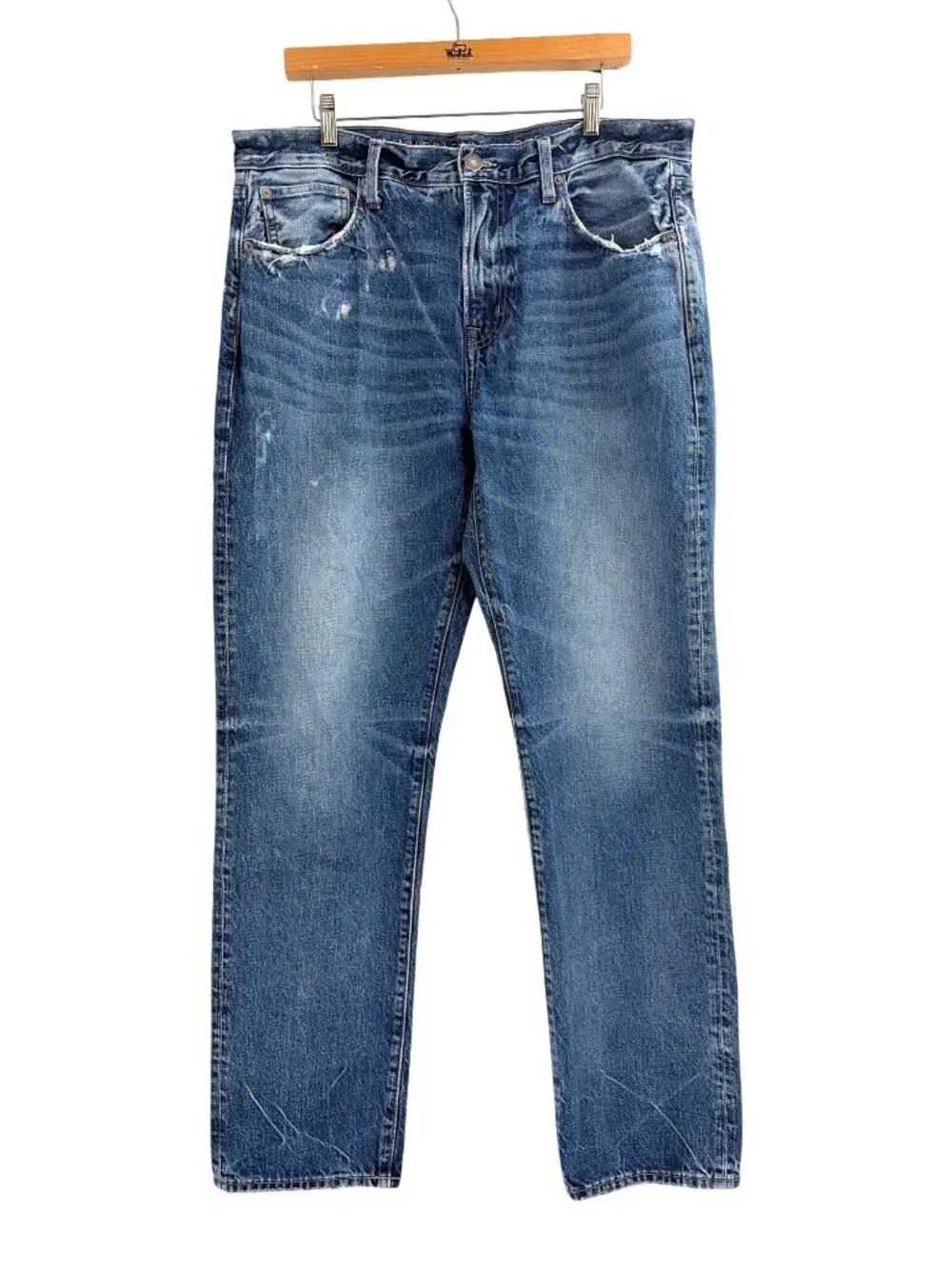 American Eagle Baggy Jeans Mens Size 36x34 Blue Distressed Medium Wash Casual